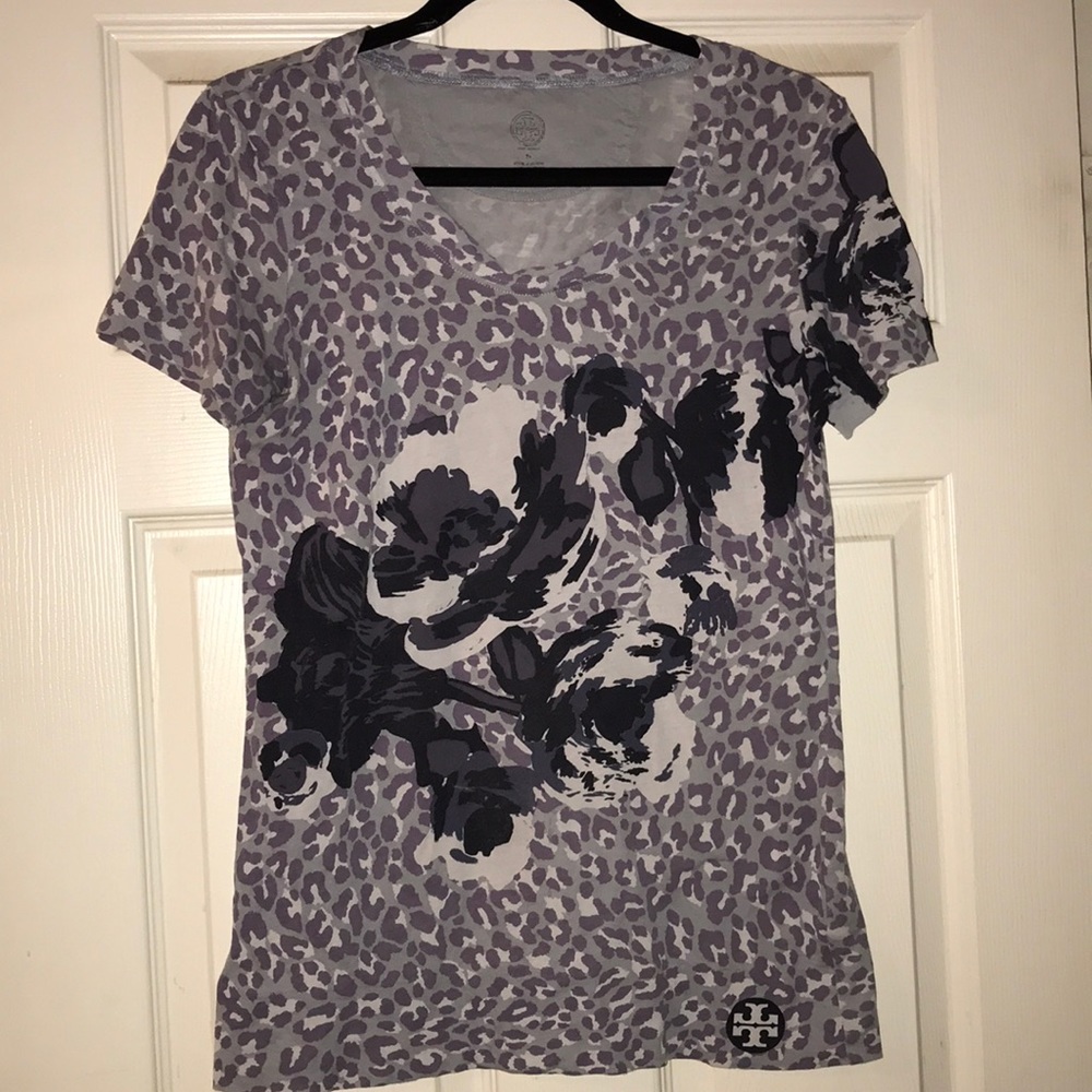 Tory Burch T-shirt leopard blue print small cotton